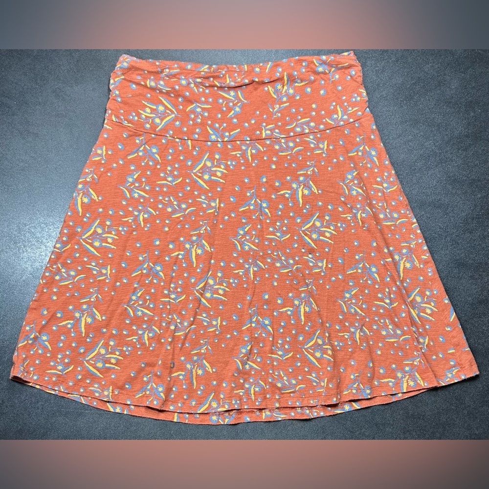 Toad&Co Size M Pull On Orange Organic Cotton Blend Chaka Skirt - Picture 2 of 5